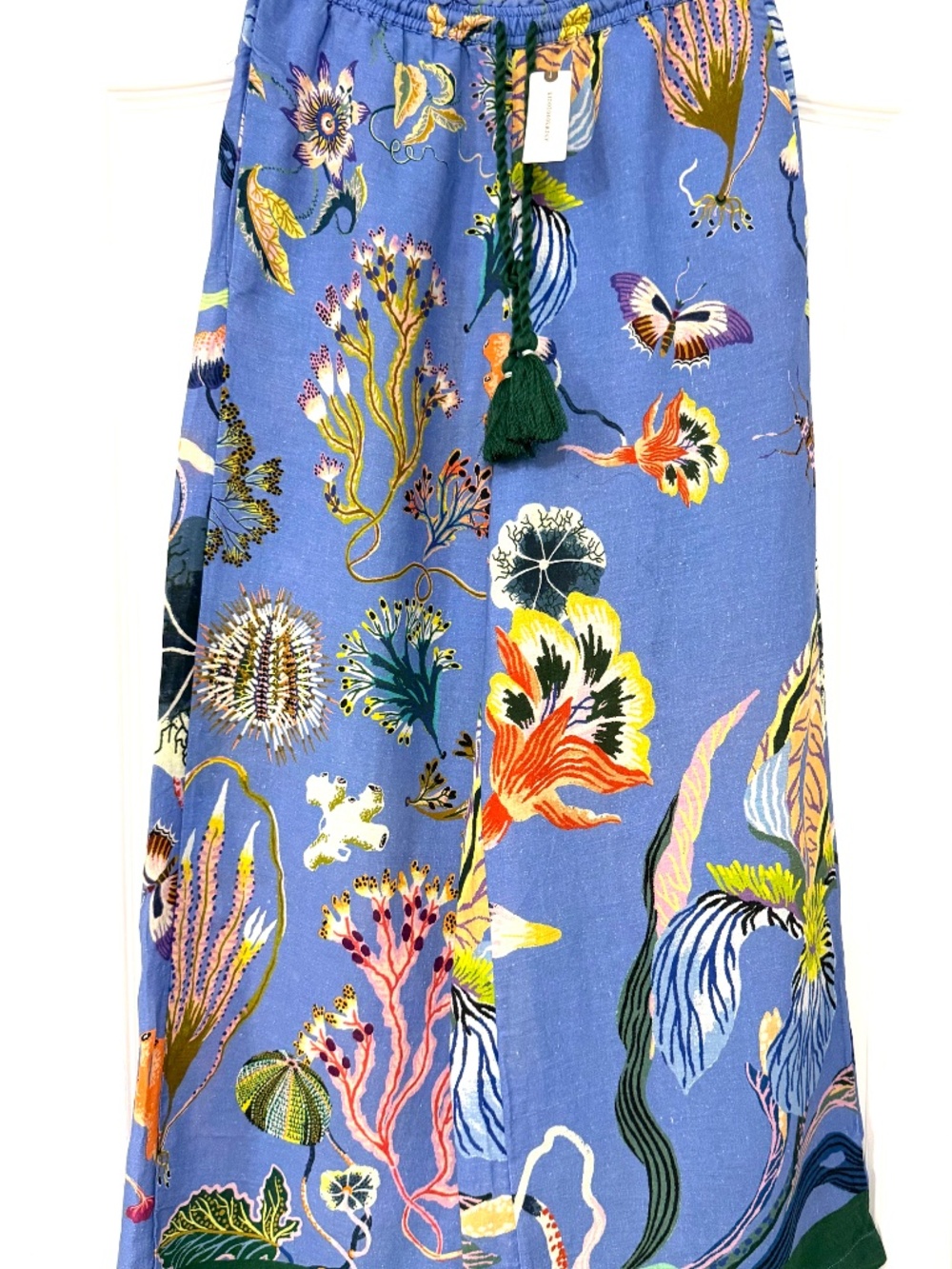 NWT Anthropologie Celandine x Sarah Gordon Linen Blend Wide-Leg Pants Blue XS - Picture 12 of 12